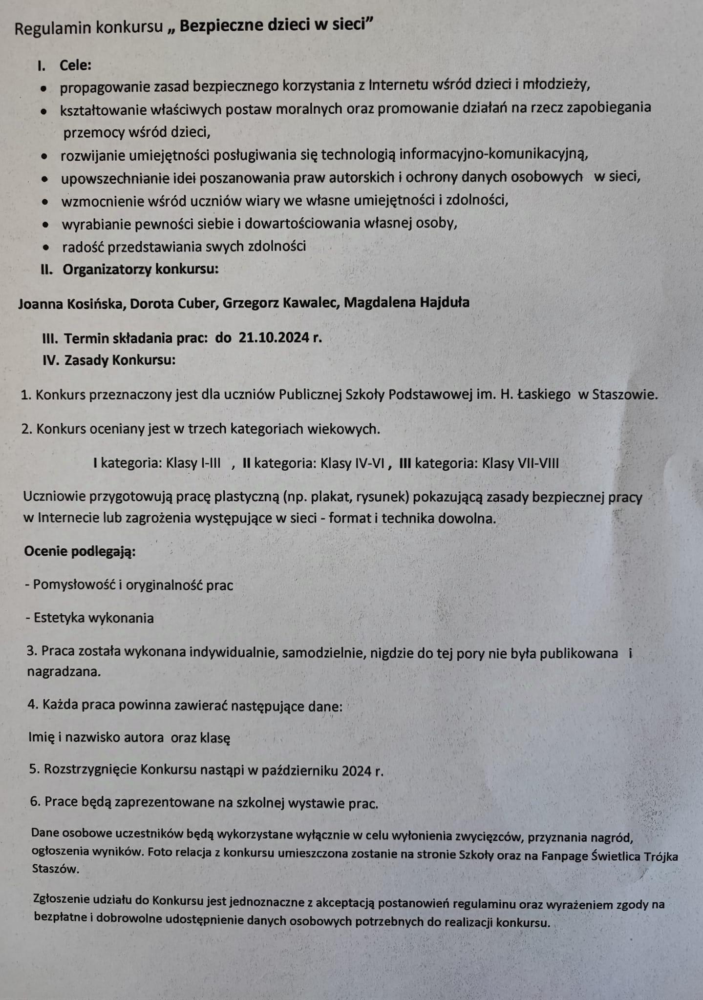 Konkurs Bezpieczne dzieci w&nbsp;sieci