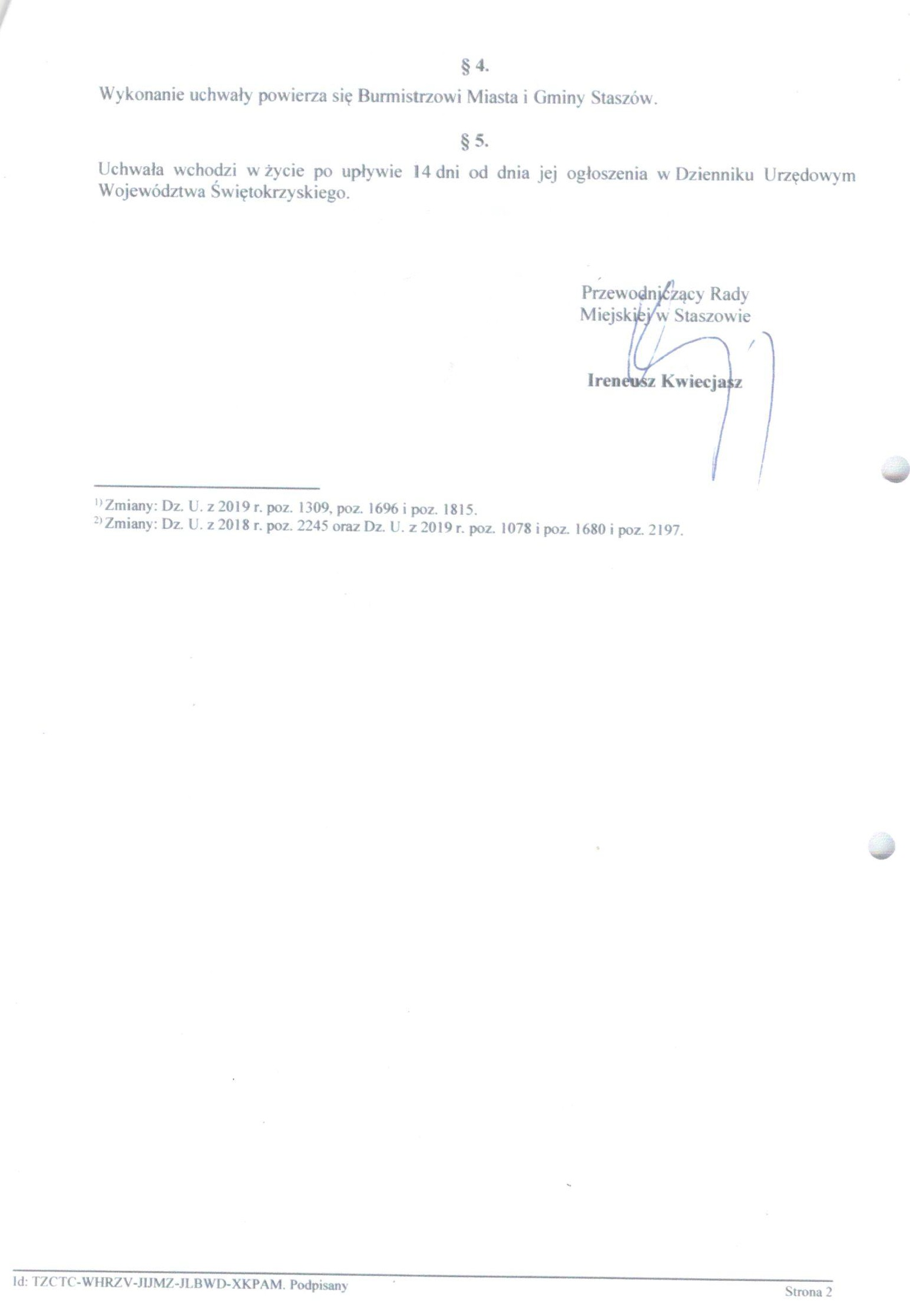 Uchwała Rady Miejskiej