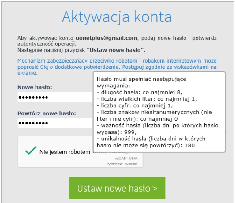 aktywacja konta